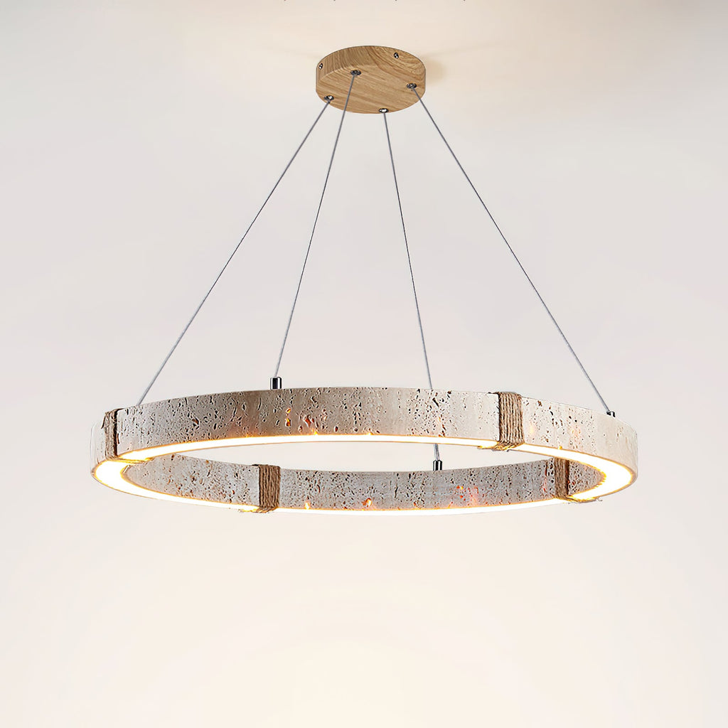 Dainolite Circle Travertine Chandelier — product view 2