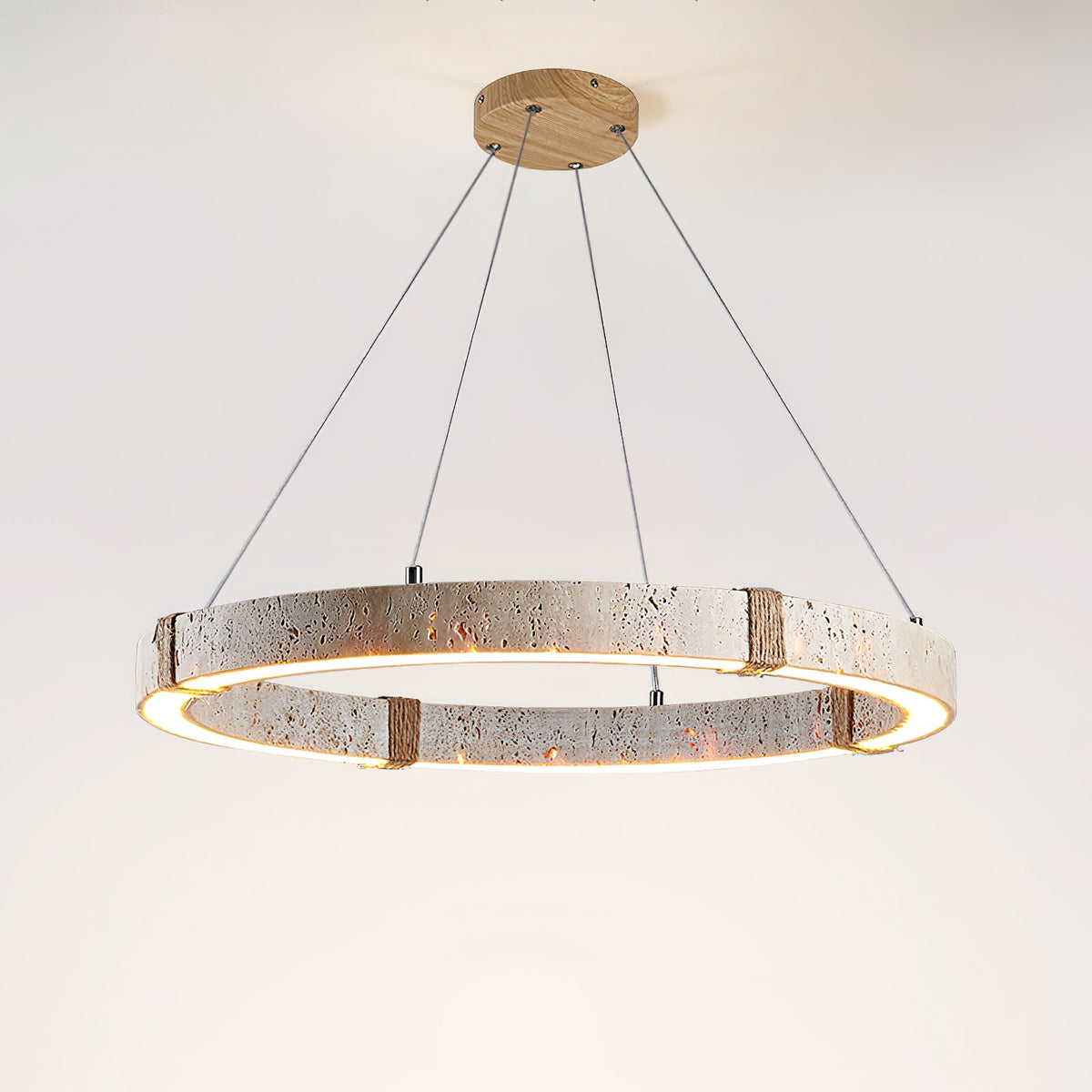 Dainolite Circle Travertine Chandelier — product view 2