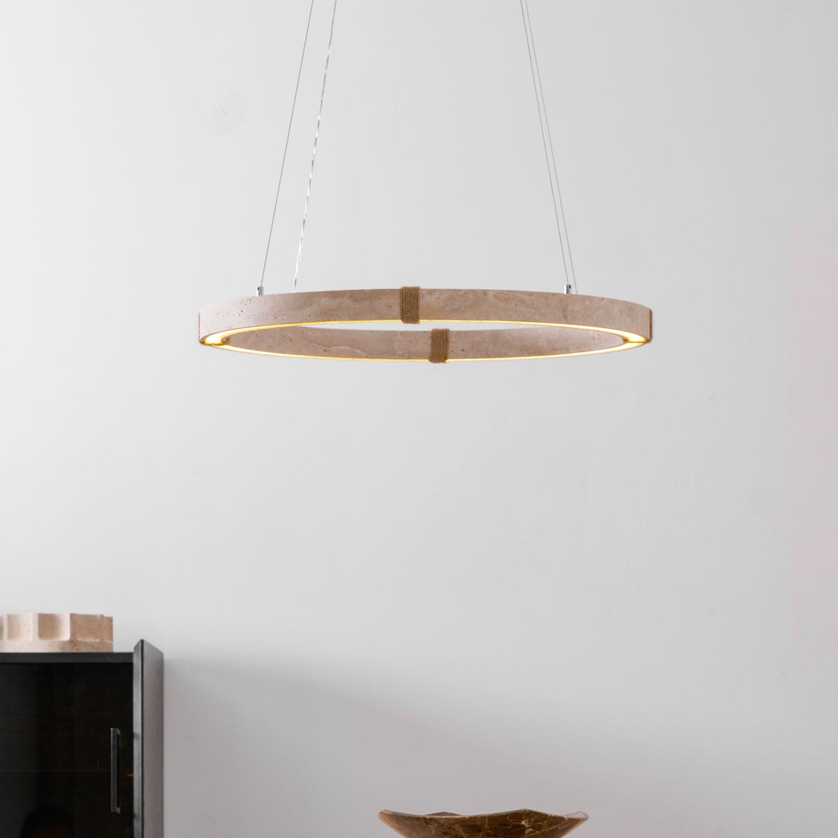 Dainolite Circle Travertine Chandelier — product view 28
