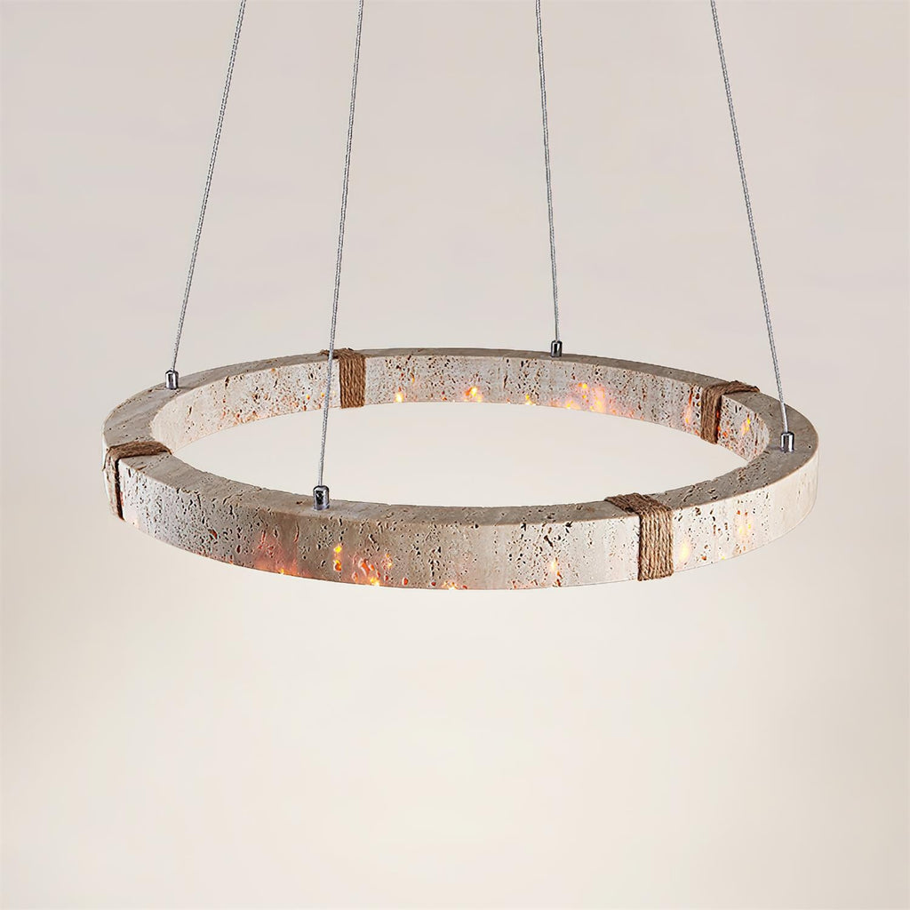 Dainolite Circle Travertine Chandelier — product view 3
