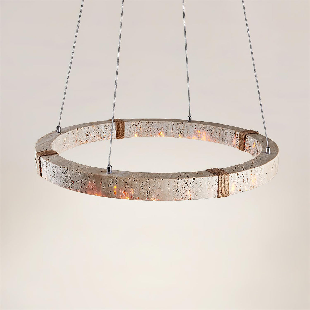 Dainolite Circle Travertine Chandelier — product view 3