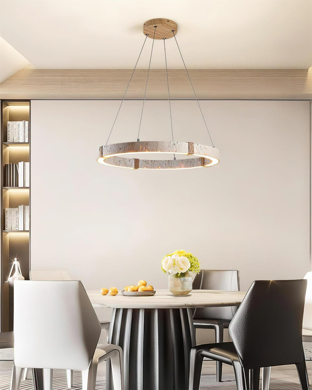 Dainolite Circle Travertine Chandelier — product view 4