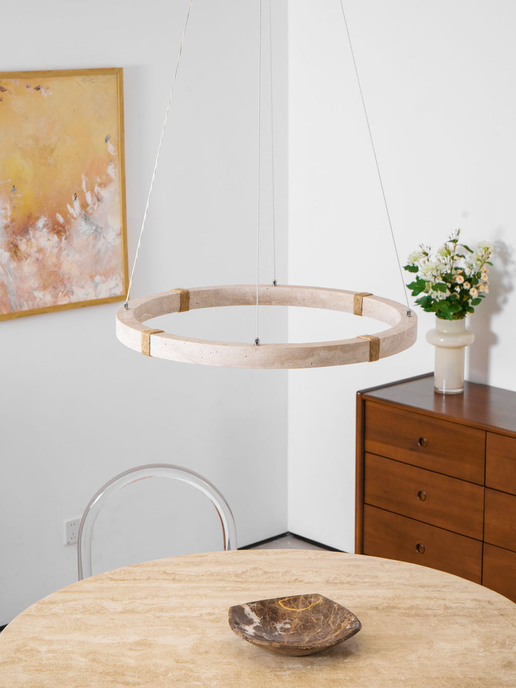 Dainolite Circle Travertine Chandelier — product view 32