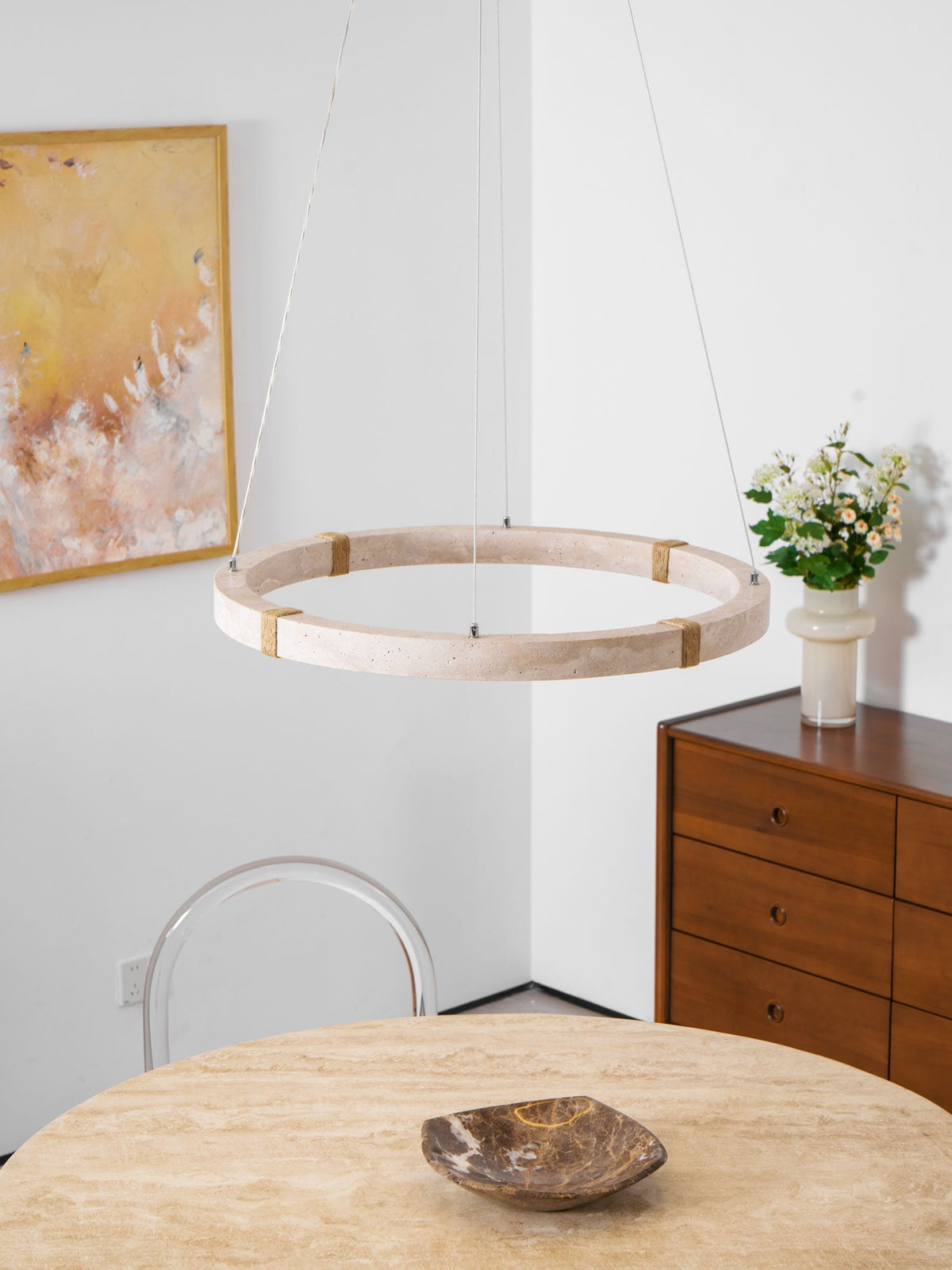 Dainolite Circle Travertine Chandelier — product view 32