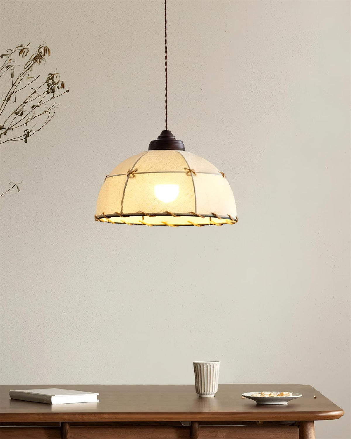 Dome Jari Wood Pendant Lamp — product view 3