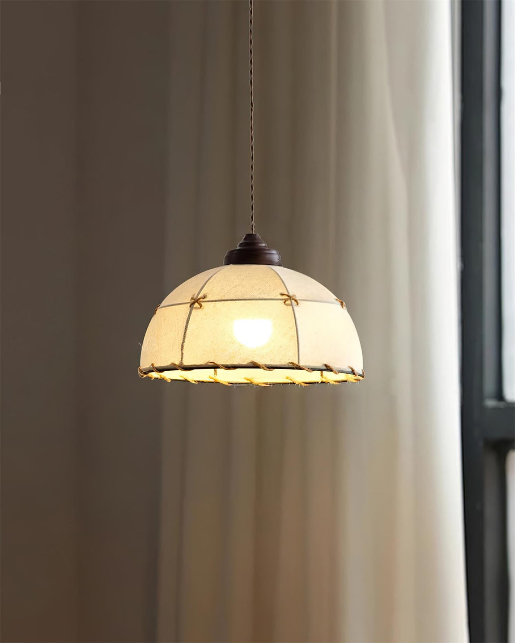 Dome Jari Wood Pendant Lamp — product view 8