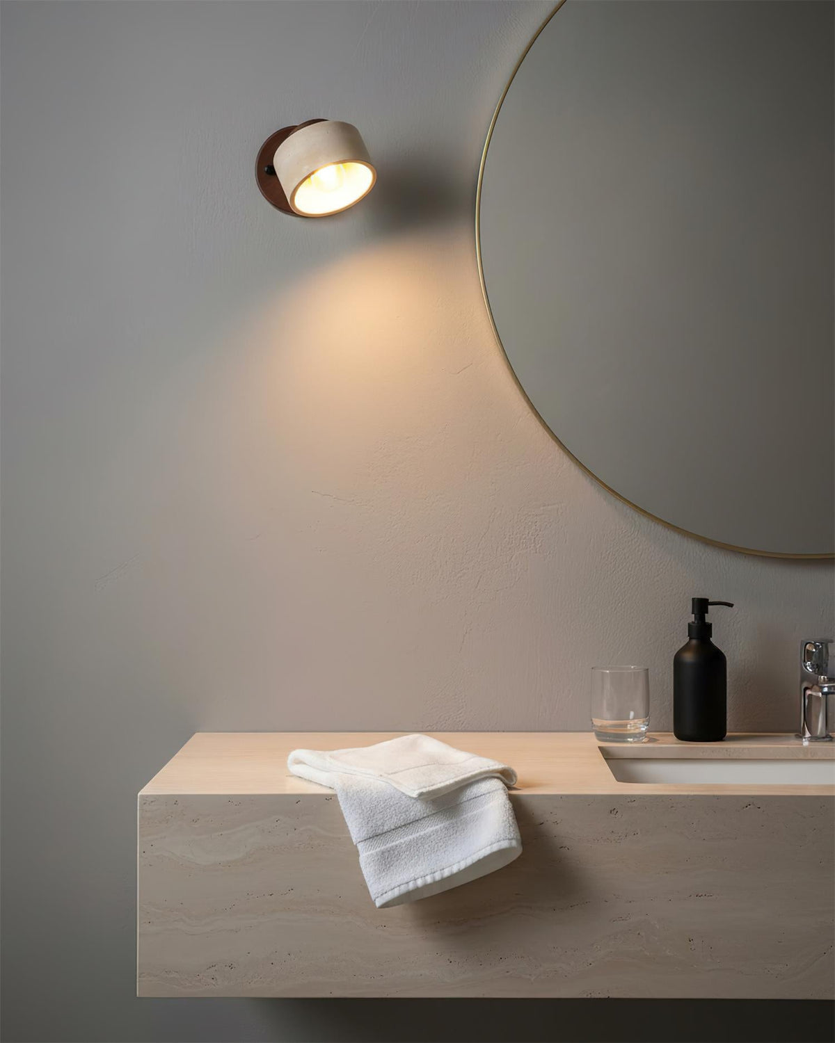 Driftstone Travertine Wall Lamp — product view 4