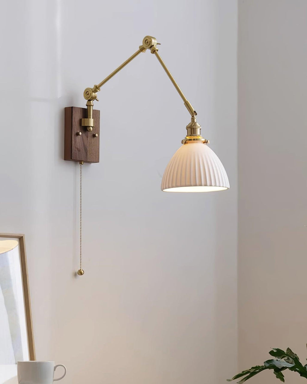 Elia Swing Arm Wood Wall Lamp — product view 19