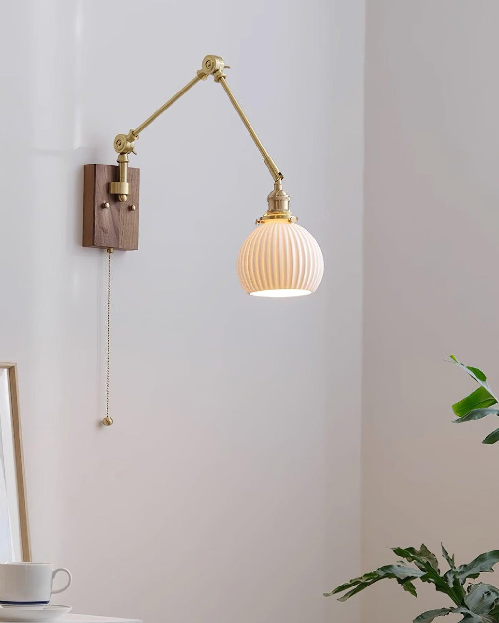Elia Swing Arm Wood Wall Lamp — product view 21