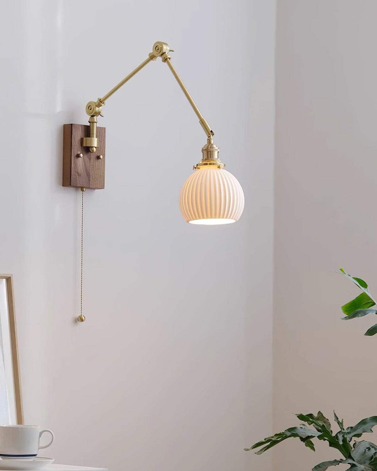 Elia Swing Arm Wood Wall Lamp — product view 21