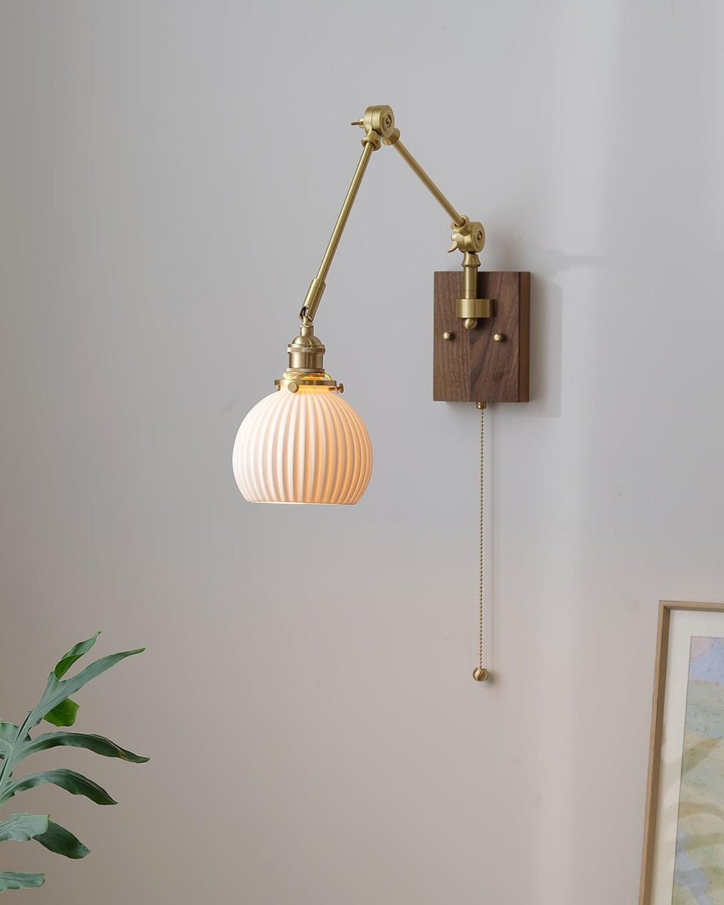 Elia Swing Arm Wood Wall Lamp — product view 12