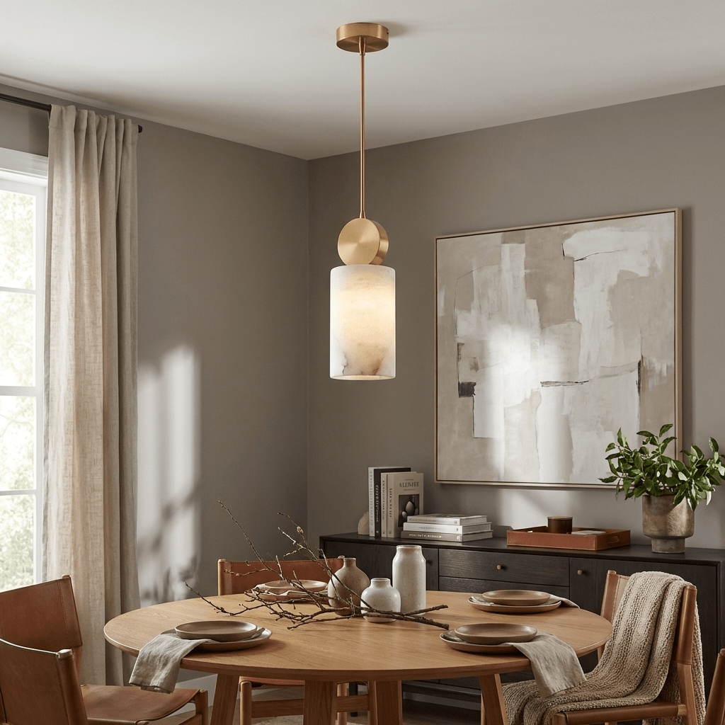 Etruscan Alabaster Pendant Light