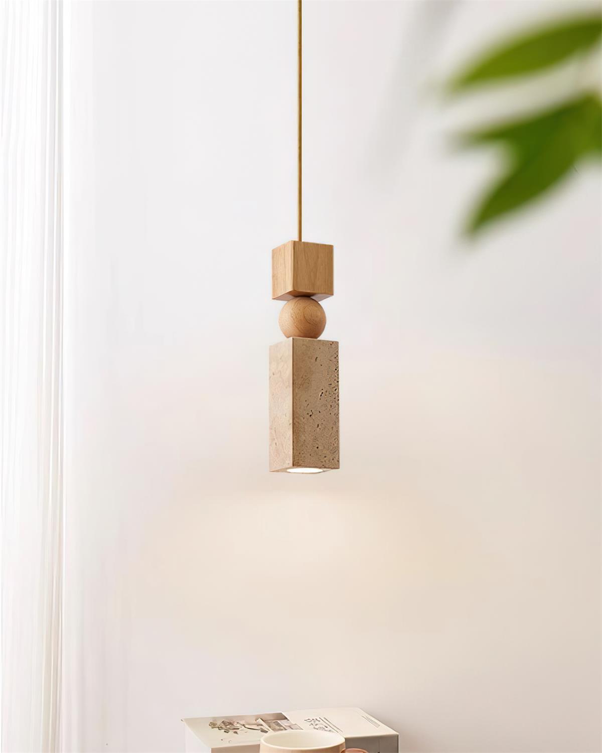 Fables Travertine Pendant Lamp — product view 4
