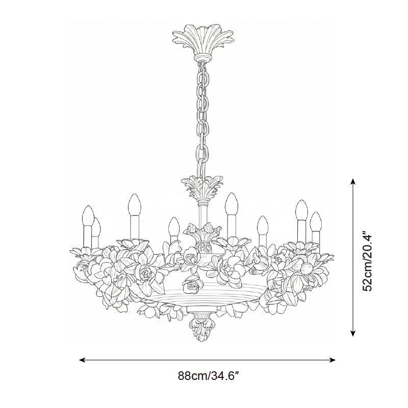 Florentine Petals Metal Chandelier — product view 6