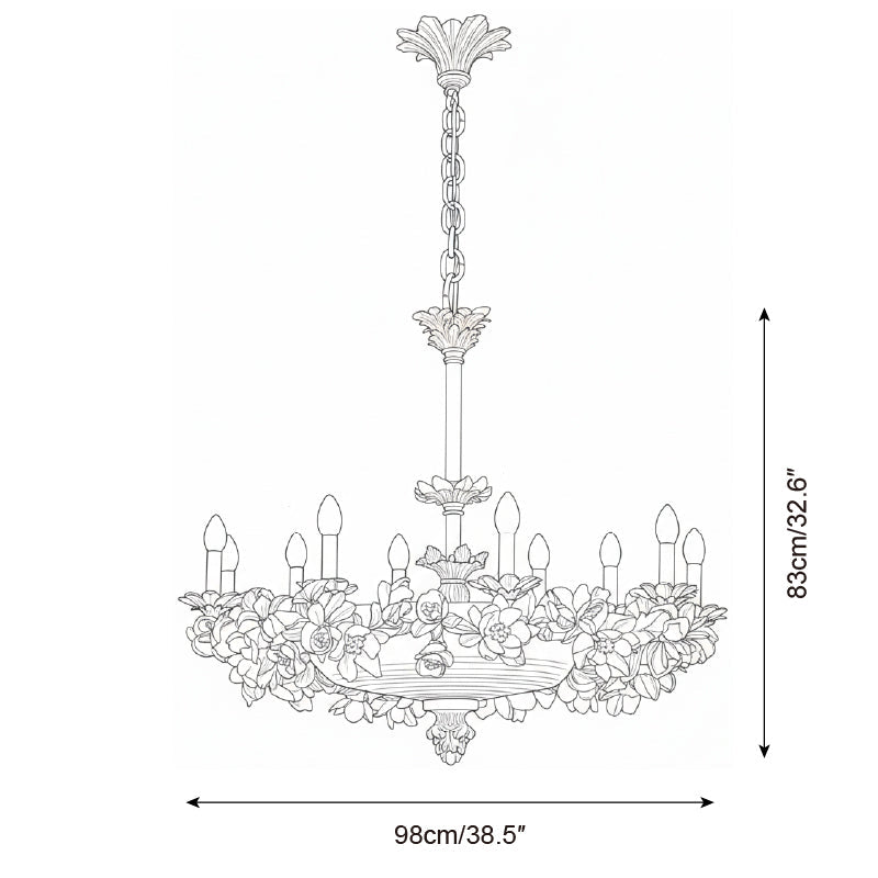 Florentine Petals Metal Chandelier — product view 10