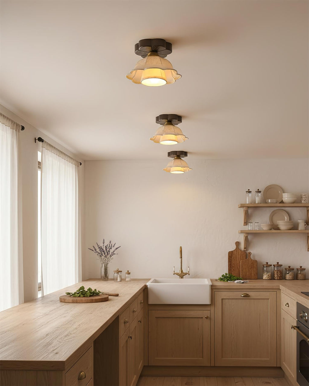 Garcia Flower Wood Ceiling Light — product view 20