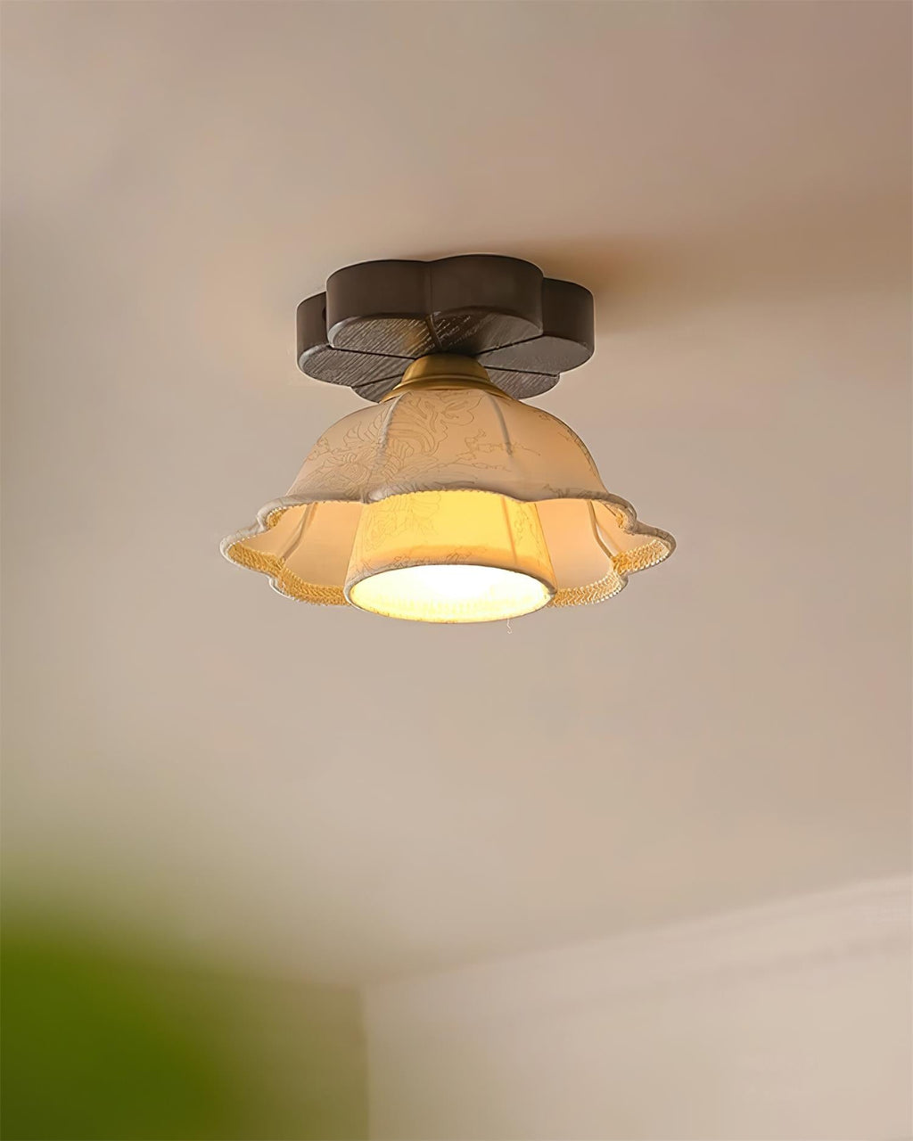 Garcia Flower Wood Ceiling Light — product view 3