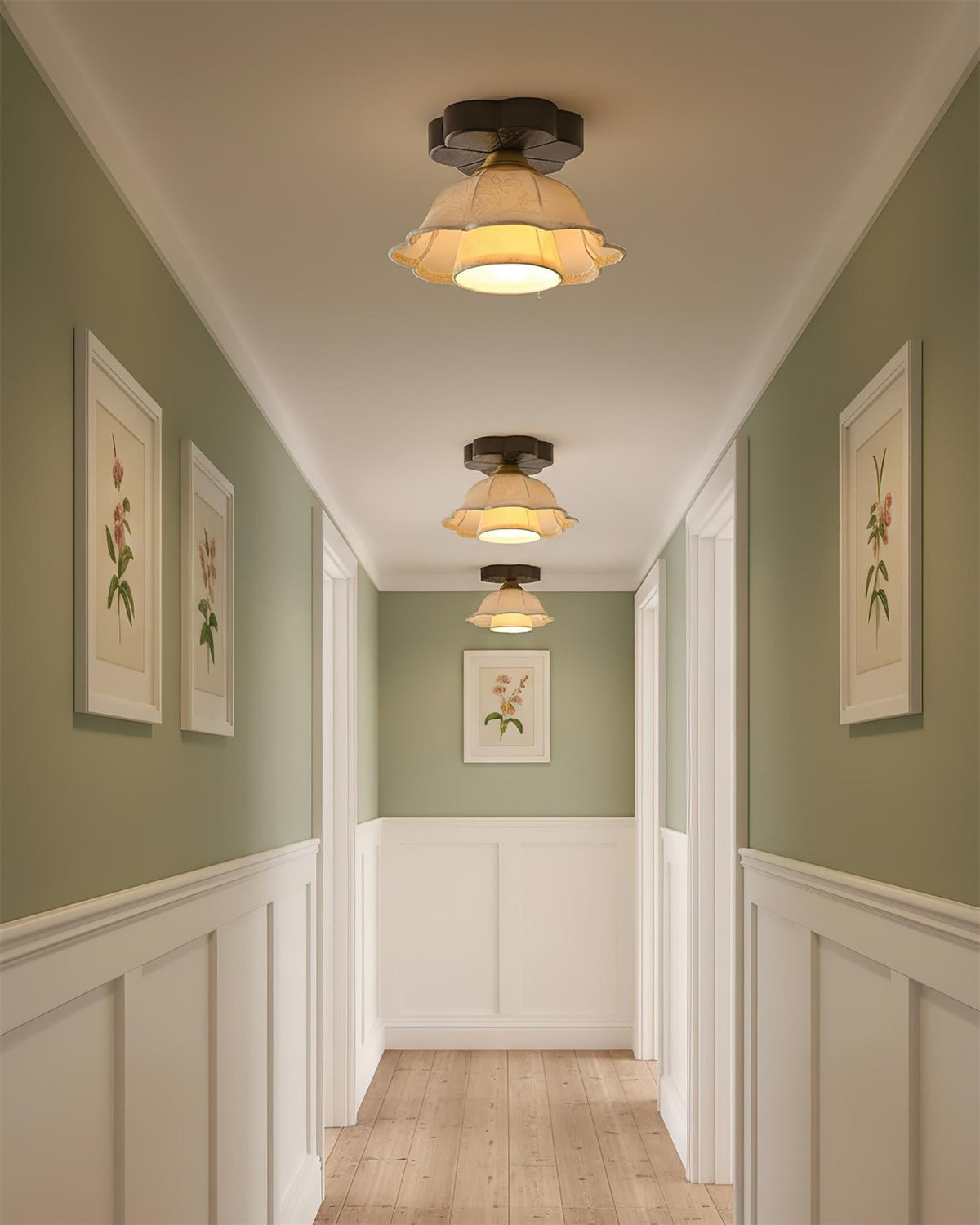 Garcia Flower Wood Ceiling Light — product view 9