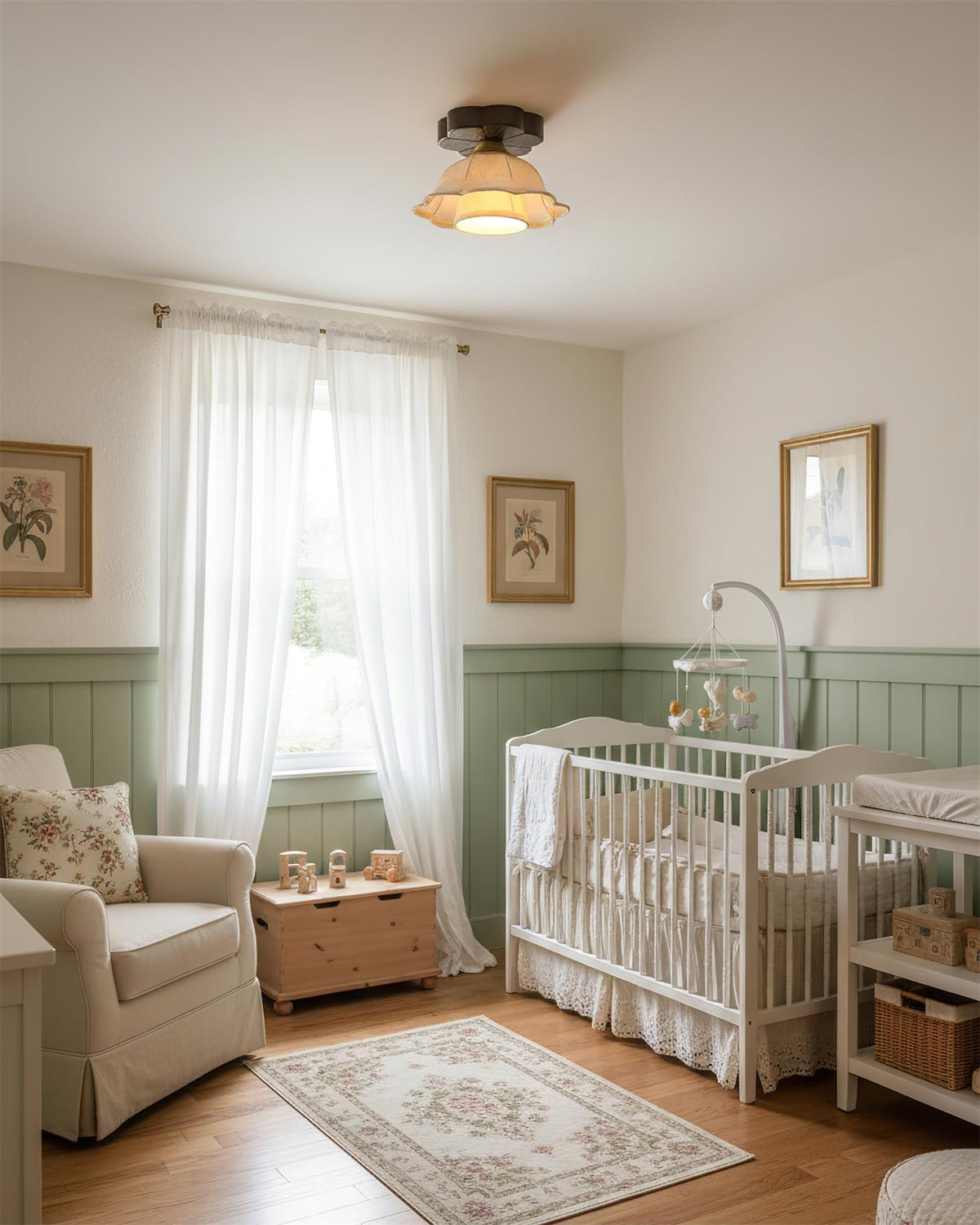 Garcia Flower Wood Ceiling Light — product view 6