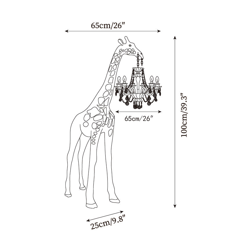 Giraffe Sculpture Metal Floor Lamp — product view 5