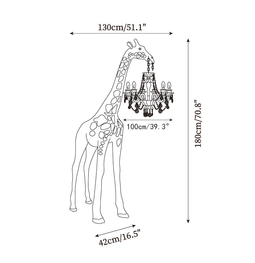 Giraffe Sculpture Metal Floor Lamp — product view 6