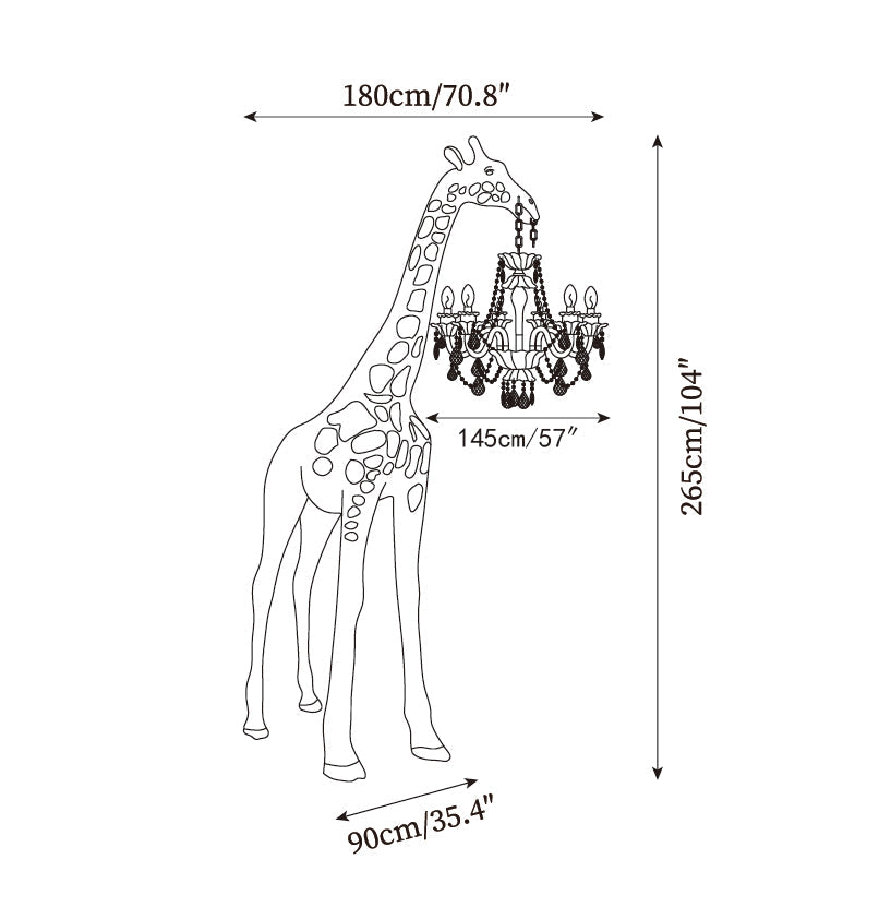 Giraffe Sculpture Metal Floor Lamp — product view 7