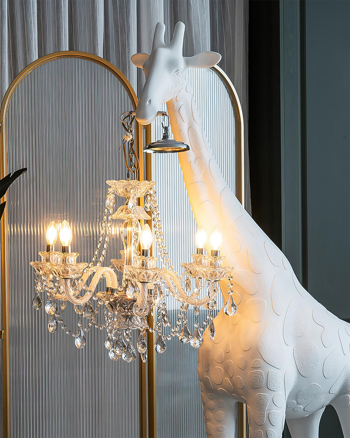 Giraffe Sculpture Metal Floor Lamp — product view 3