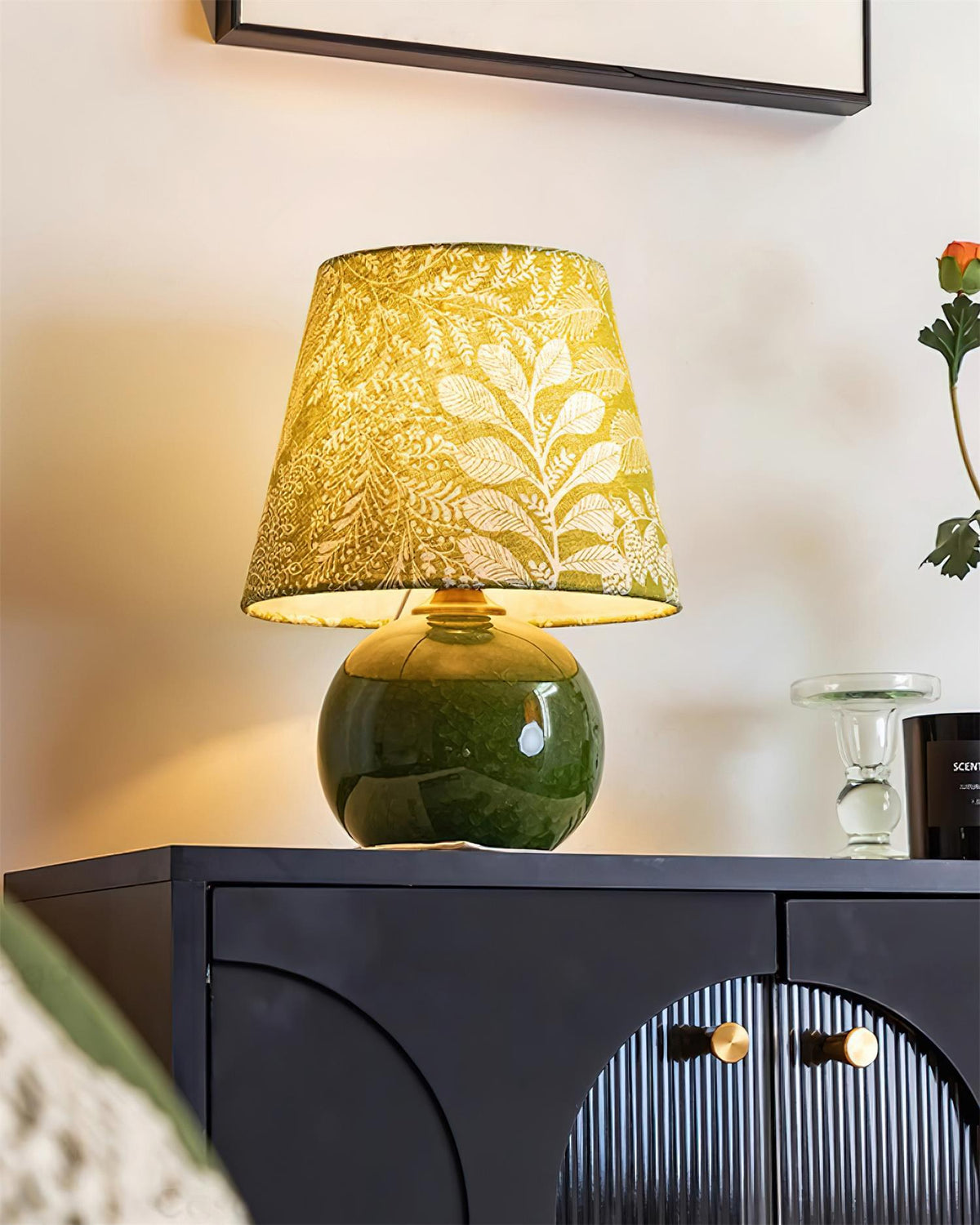 Green Litha Fabric Table Lamp — product view 3