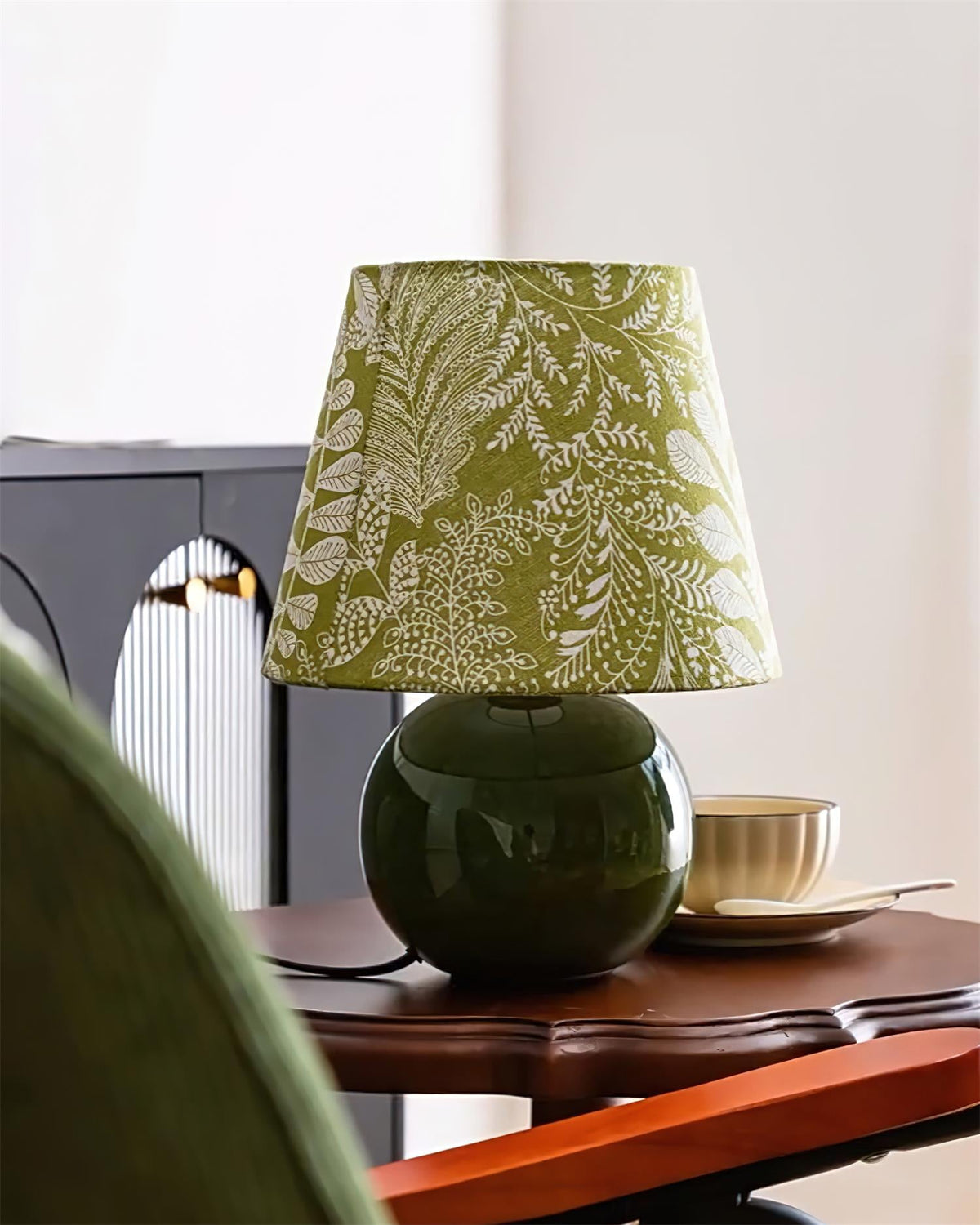 Green Litha Fabric Table Lamp — product view 8