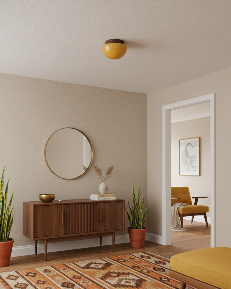 Honeyed Dome Glass Ceiling Lamp — product view 2