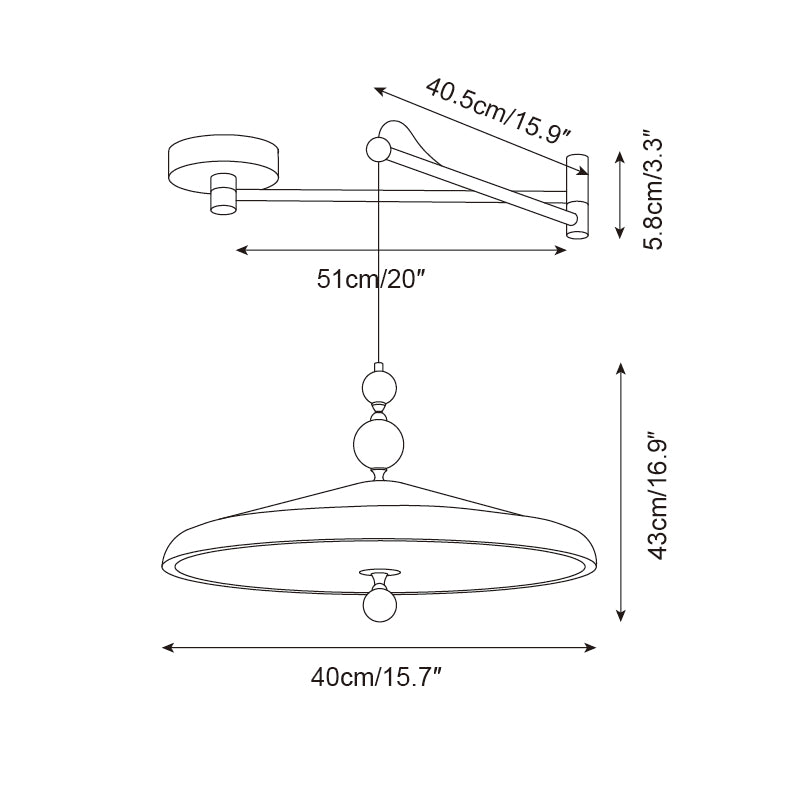 Hover Swing Arm Metal Pendant Lamp — product view 5
