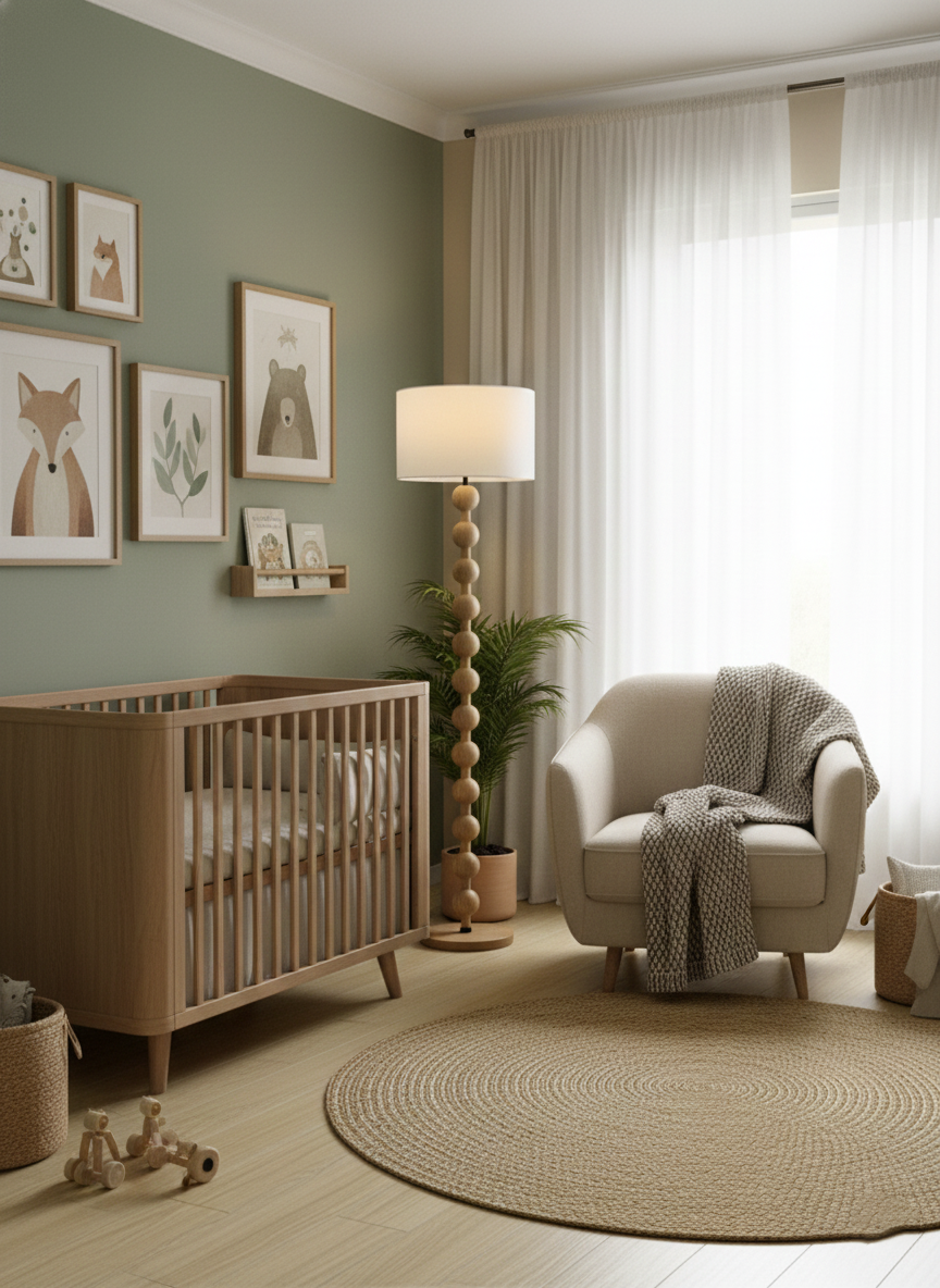 Hugo Barbell Wood Floor Lamp — product view 12
