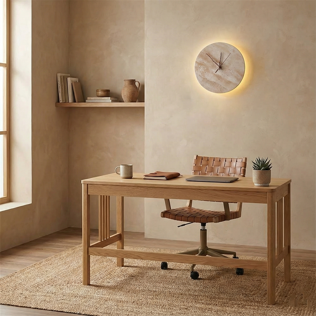 Kiera Travertine Clock Wall Lamp — product view 10