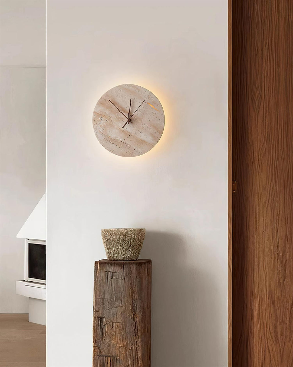 Kiera Travertine Clock Wall Lamp — product view 16