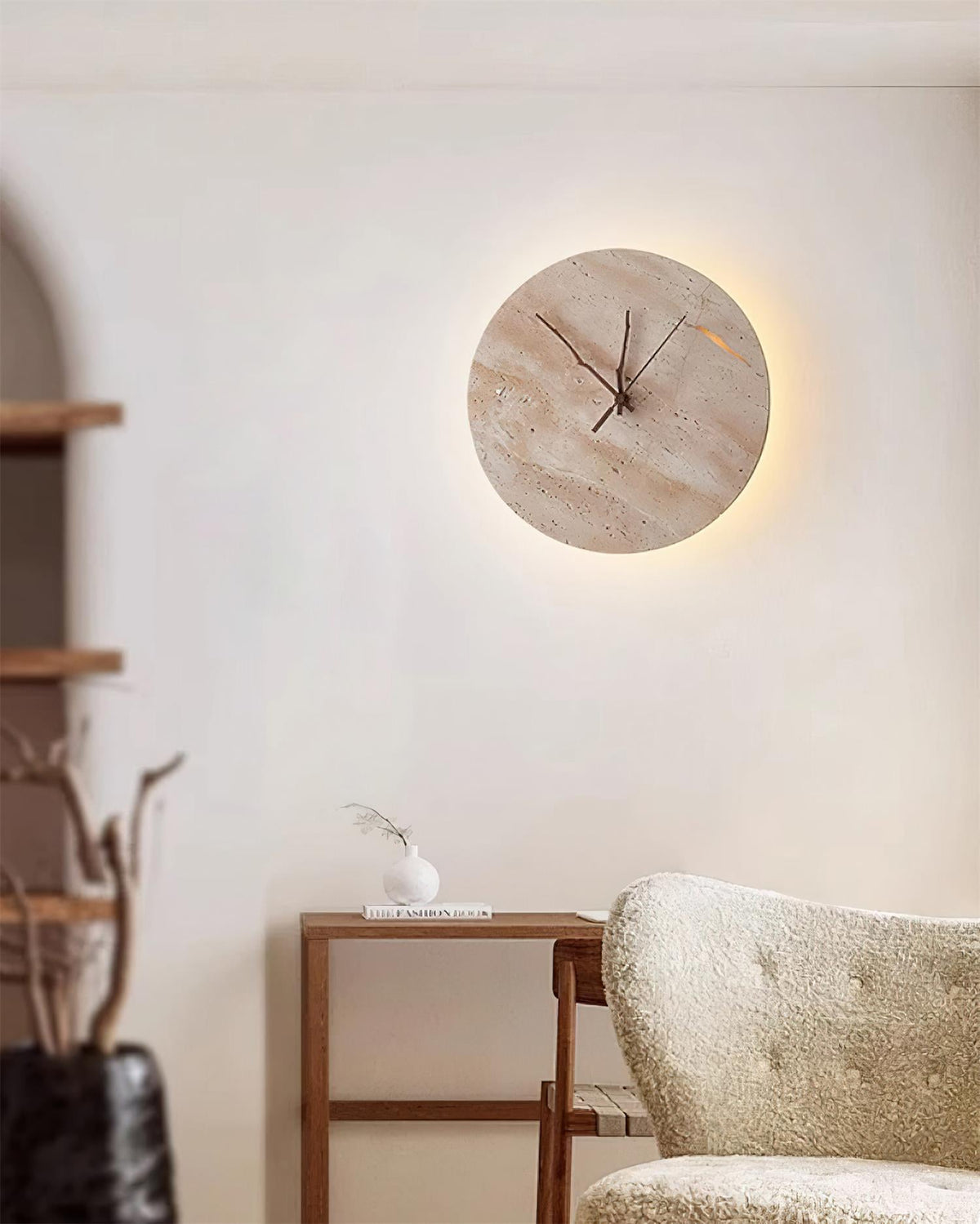 Kiera Travertine Clock Wall Lamp — product view 15