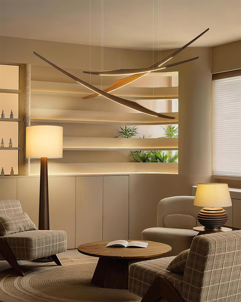 Kinetic Arc Wood Chandelier — product view 4