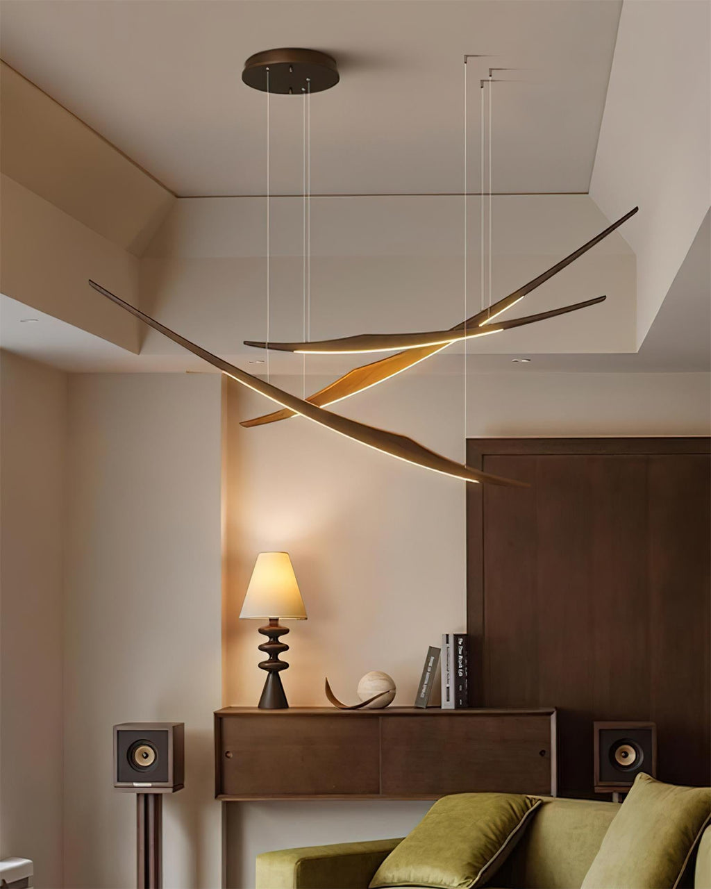 Kinetic Arc Wood Chandelier — product view 3