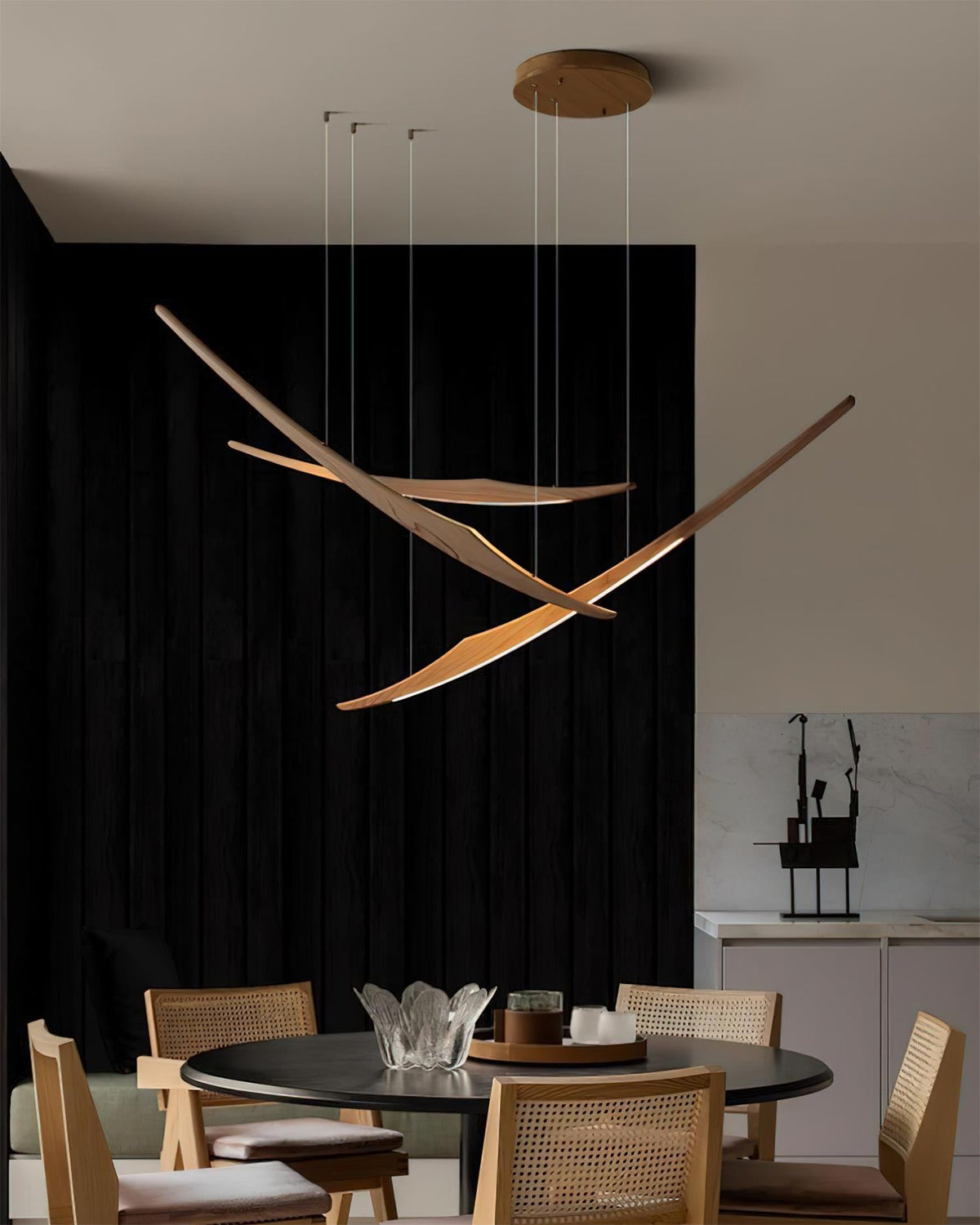 Kinetic Arc Wood Chandelier — product view 8