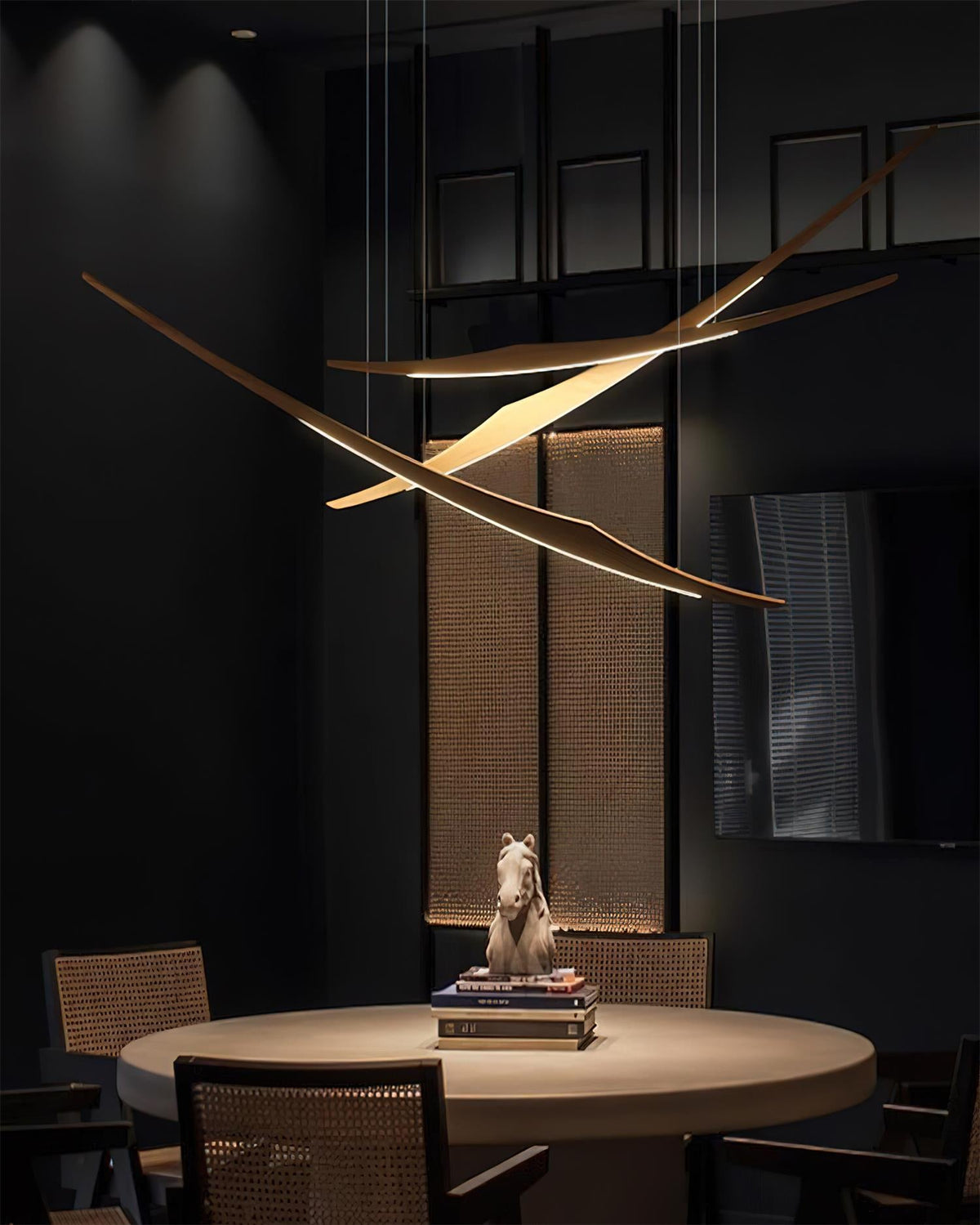 Kinetic Arc Wood Chandelier — product view 9