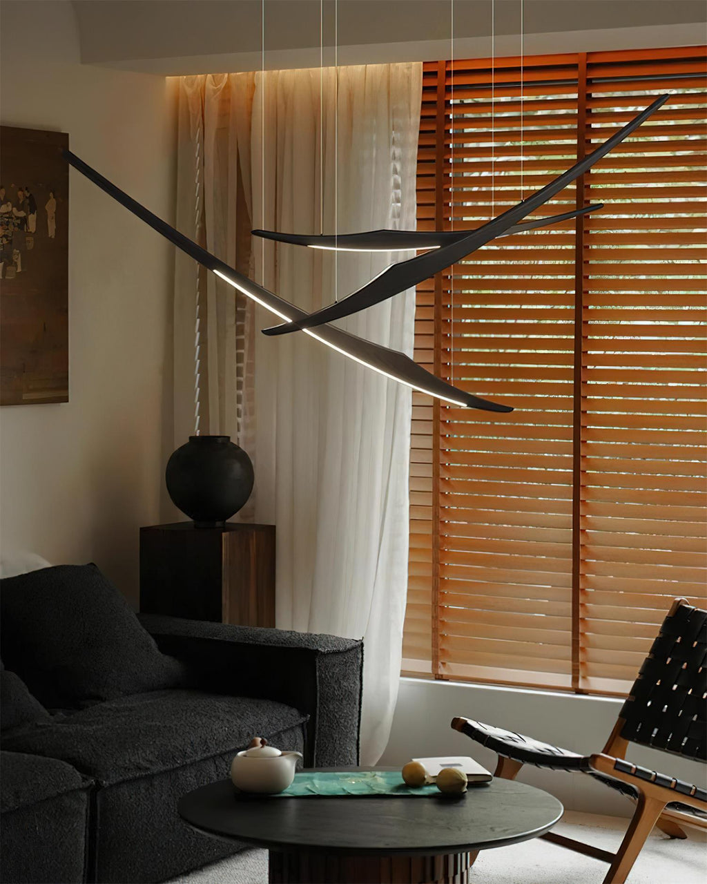 Kinetic Arc Wood Chandelier — product view 12