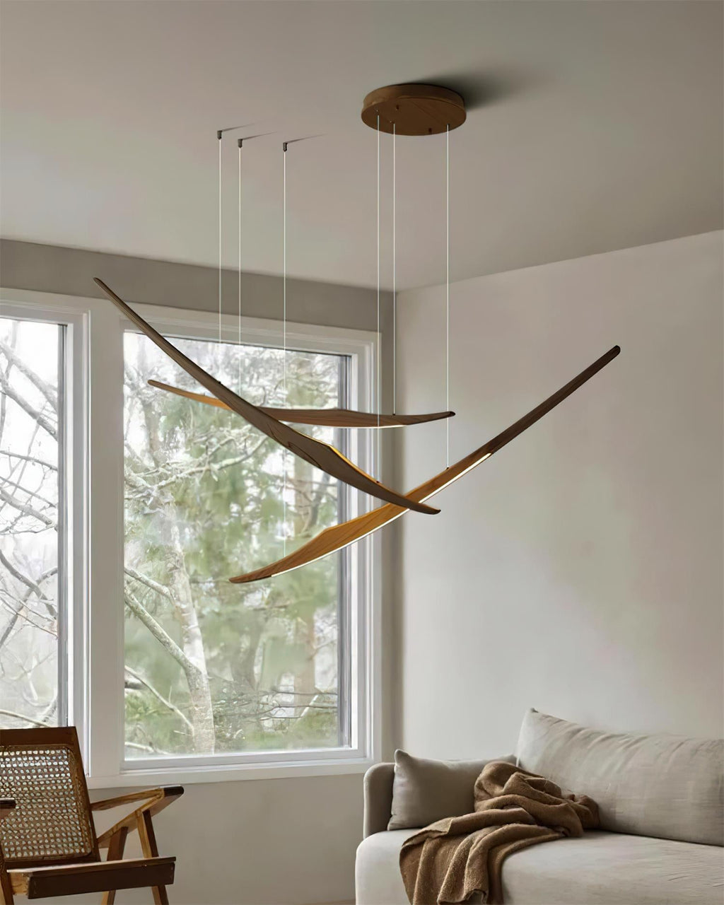 Kinetic Arc Wood Chandelier — product view 15