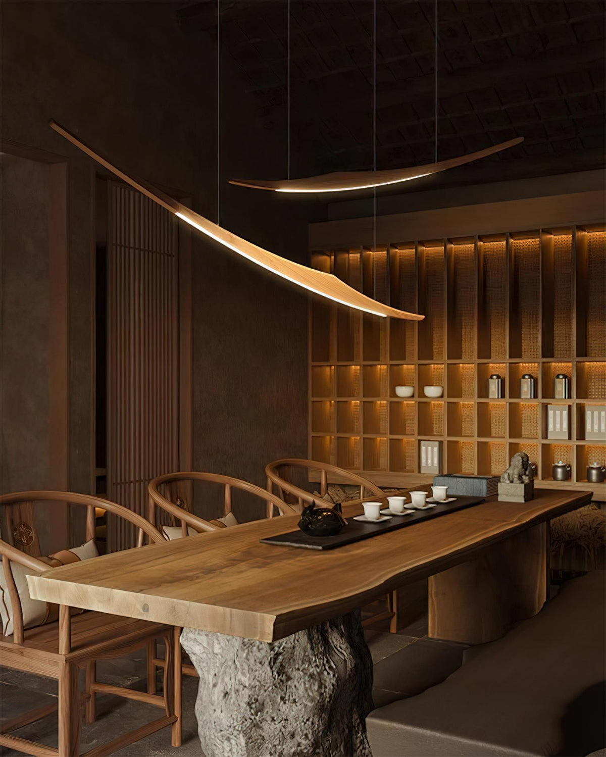 Kinetic Arc Wood Chandelier — product view 7