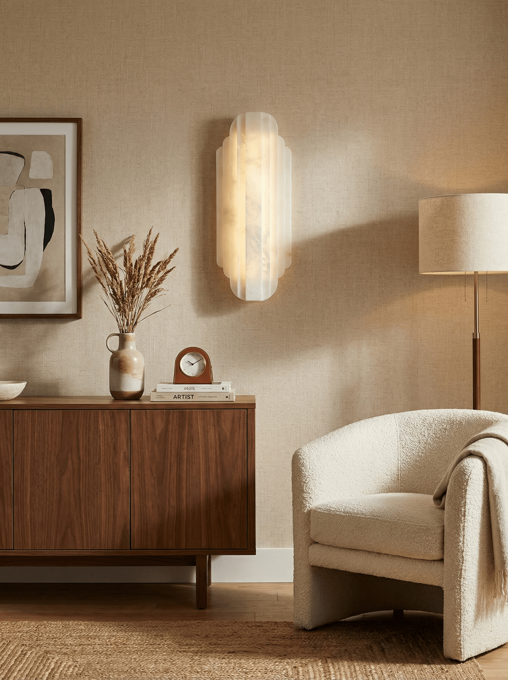 Layered Alabaster Wall Sconce