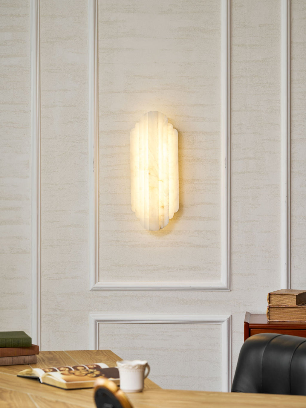 Layered Alabaster Wall Sconce