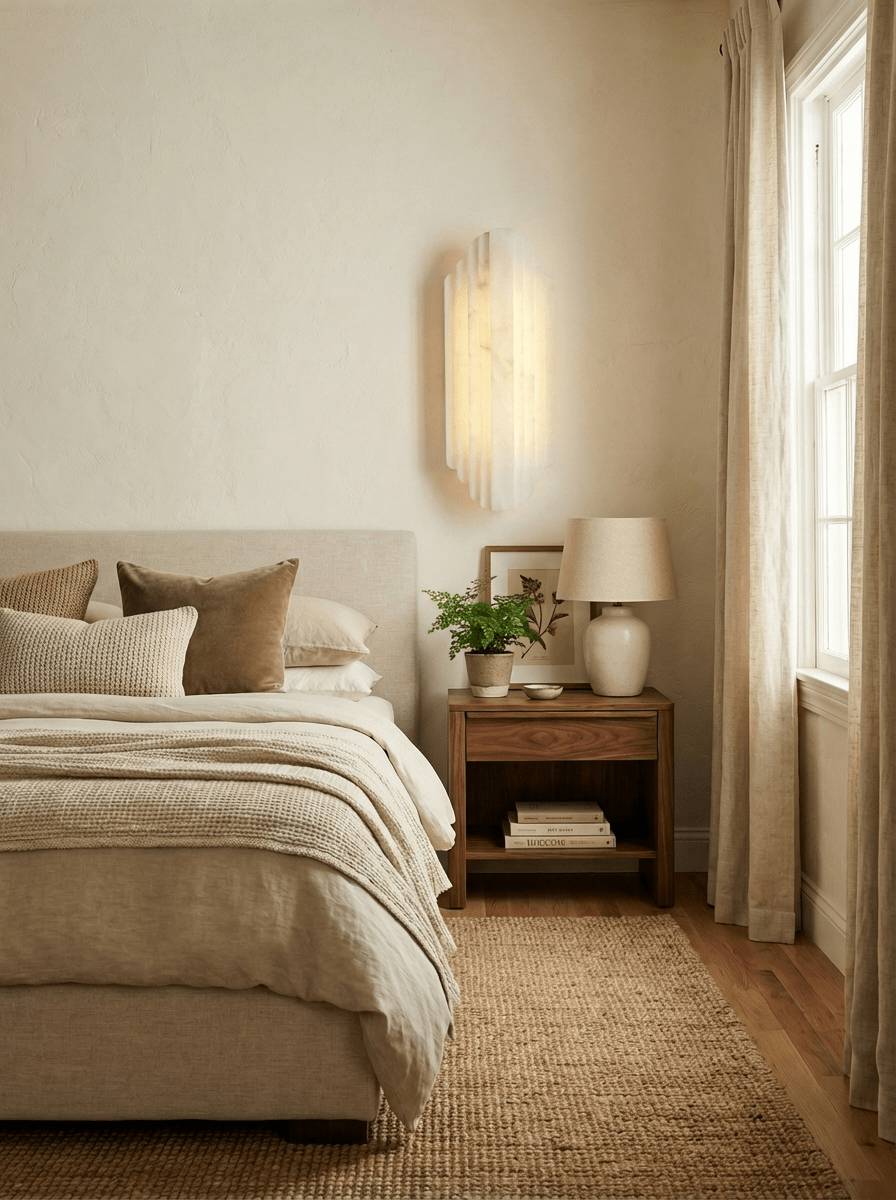 Layered Alabaster Wall Sconce