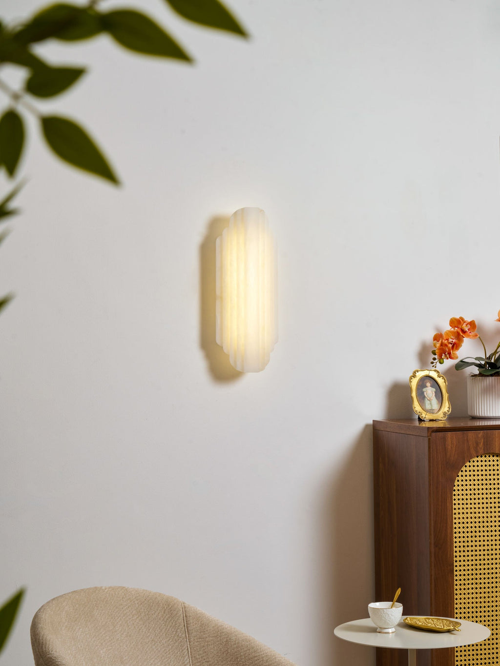 Layered Alabaster Wall Sconce