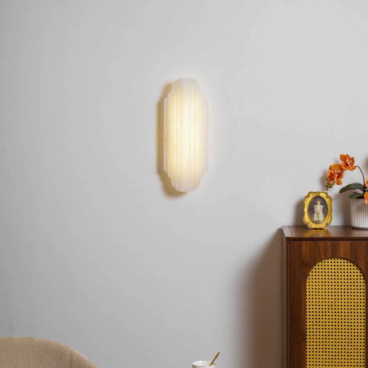 Layered Alabaster Wall Sconce