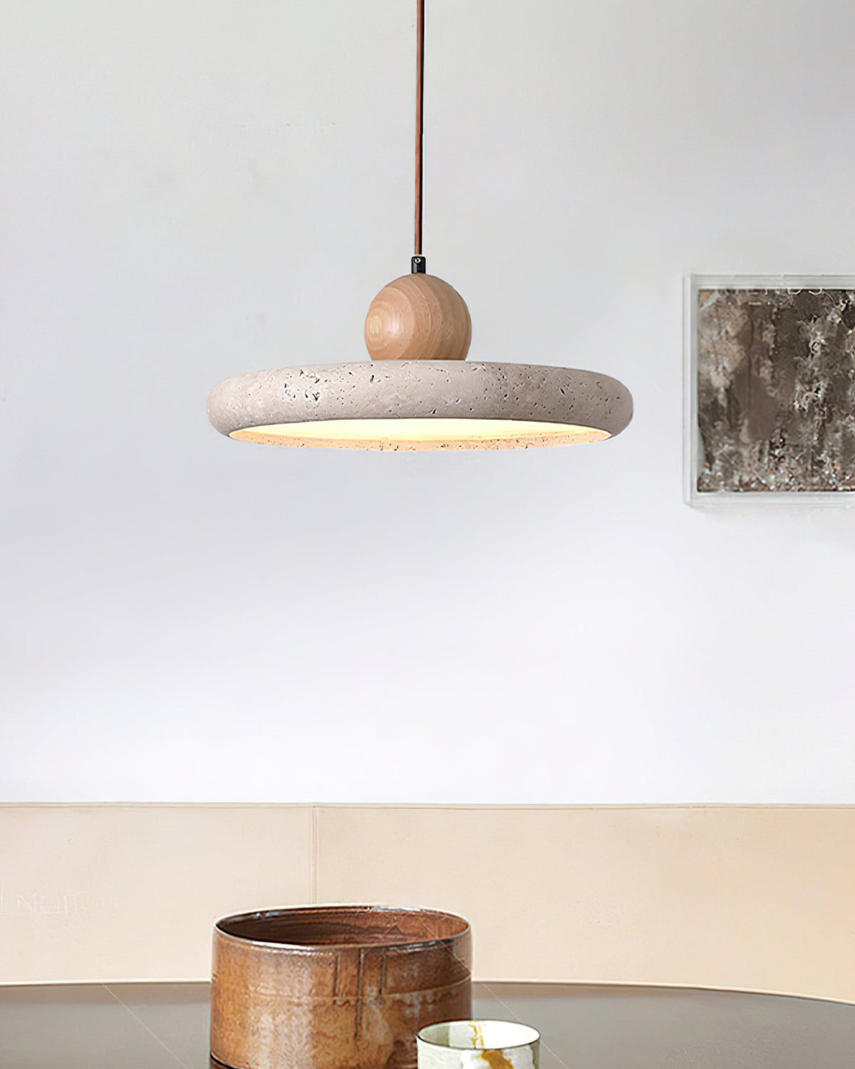 Lydia Travertine Pendant Lamp — product view 3
