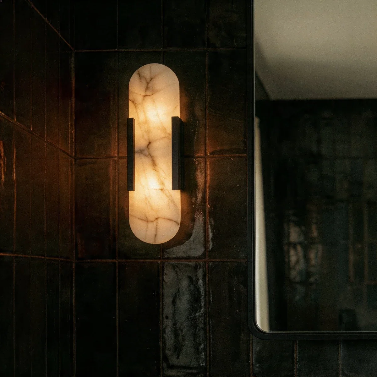 Melange Elongated Alabaster Wall Sconce