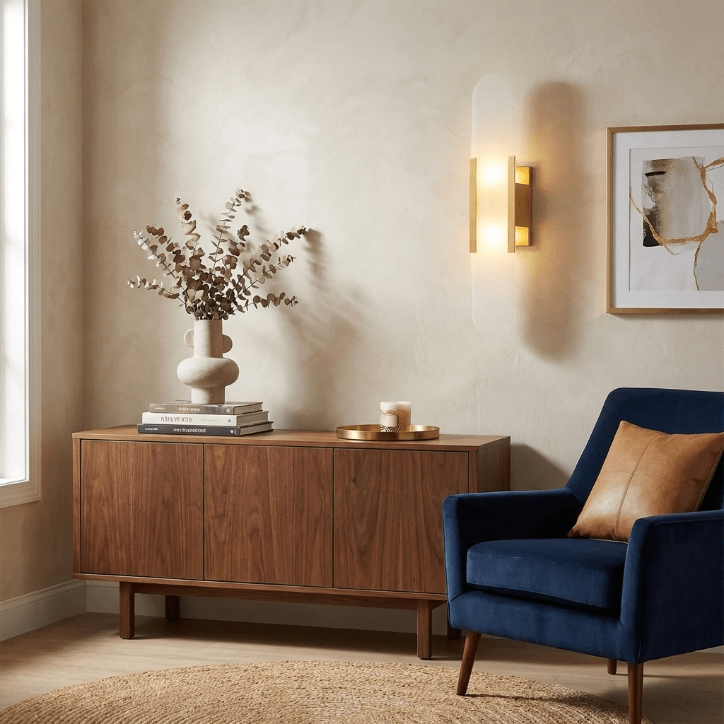 Melange Elongated Alabaster Wall Sconce